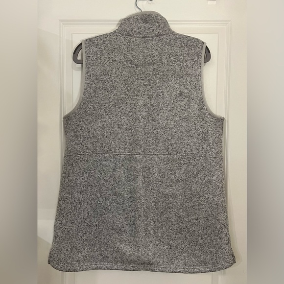 Women’s L.L. Bean Light Heather Gray Zip-Up Sweater Fleece Long Vest - Like New - Picture 2 of 14